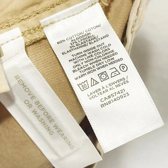 Loft Womens Pants Size XL Tan Chino Wide Leg Elastic High Waist Patch Pockets - Picture 7 of 7